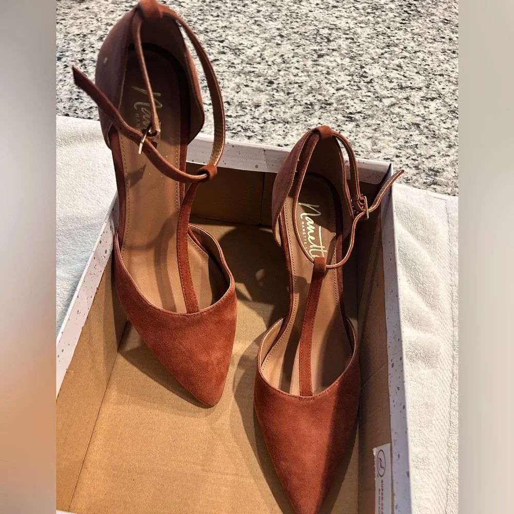 Nanette Lepore Rust Suede Heels - Picture 6 of 7